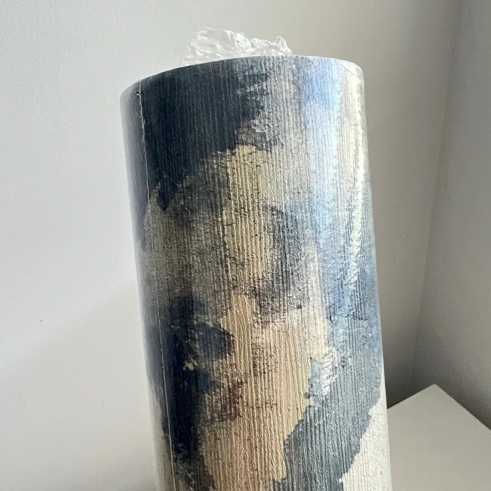 Jane Churchill Atmosphere IV Beatrice Vinyl Wallpaper Blue Cream J162W-02 11yds